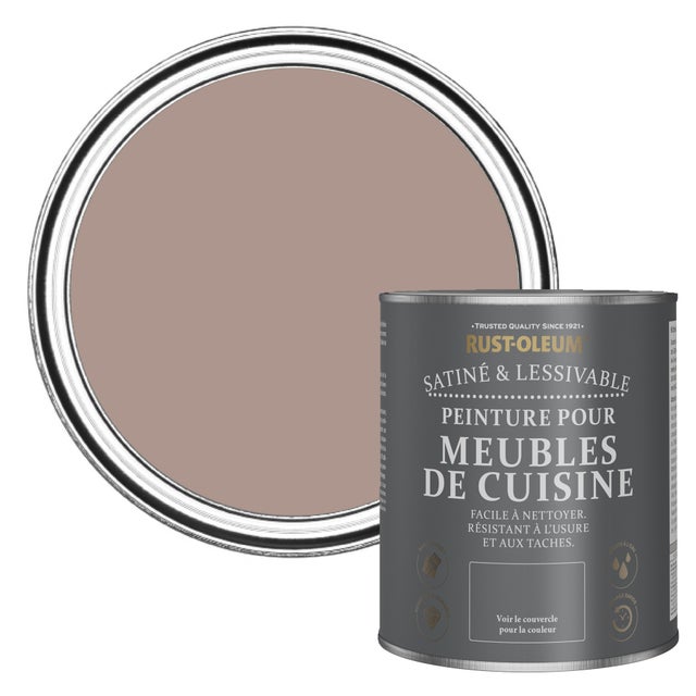 Peinture Rose résistante pour Meubles de Cuisine, Finition Satinée RUST-OLEUM - Dentelle 750ml (10,5m² avec un pot)