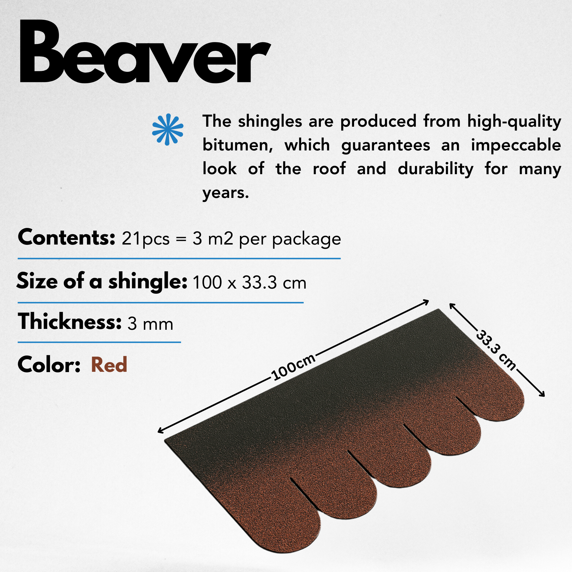 Bardeaux bitumineux Beaver B-RED - 3