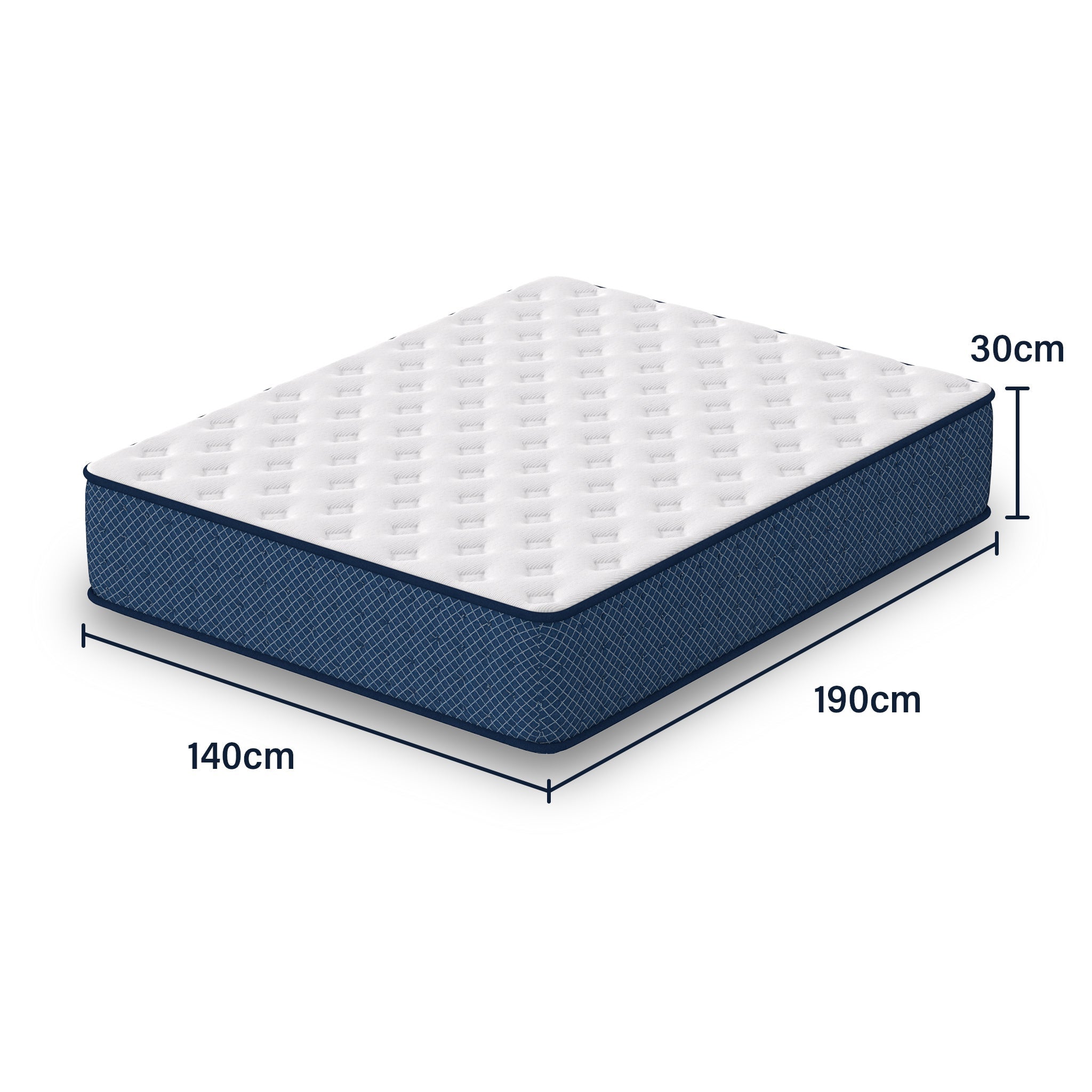 TEENO Matelas mousse 140x190 cm, epaisseur 30 cm Ferme 7 zones de confort en mousse, Réversible Soutien Parfait - 7