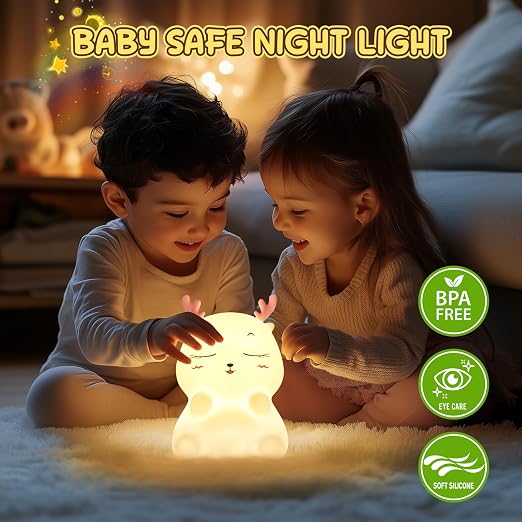 Lampka nocna dla dzieci, 7 kolorów, 3 poziomy jasności, lampka nocna dla niemowląt i kobiet w ciąży, lampka nocna dla dzieci, dekoracja pokoju dzieci - 4