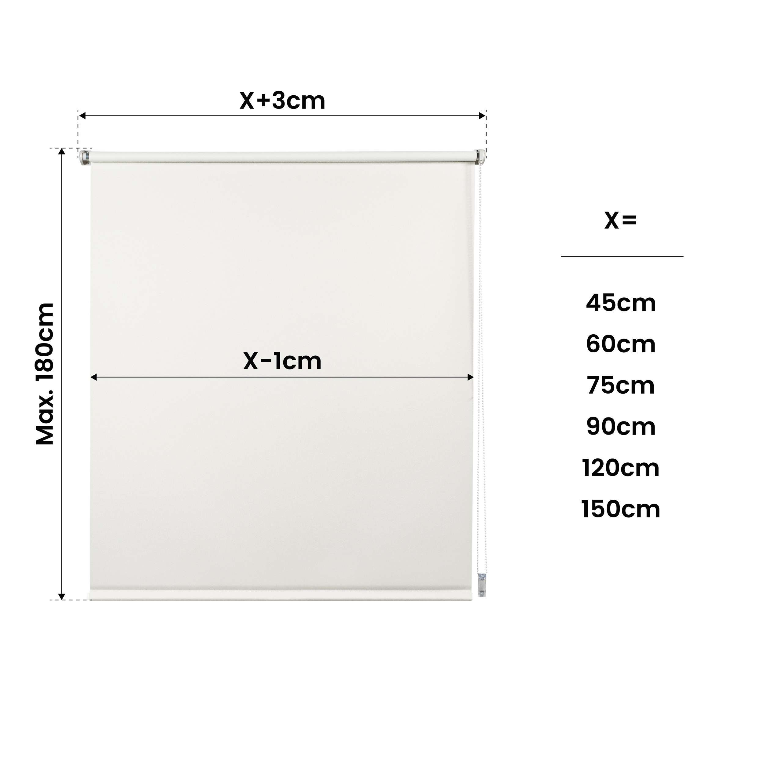 EasyFix Opaque Roller Blind, Persiana de rolo para instalação sem furos Ecru, 75 x 180 cm - 6