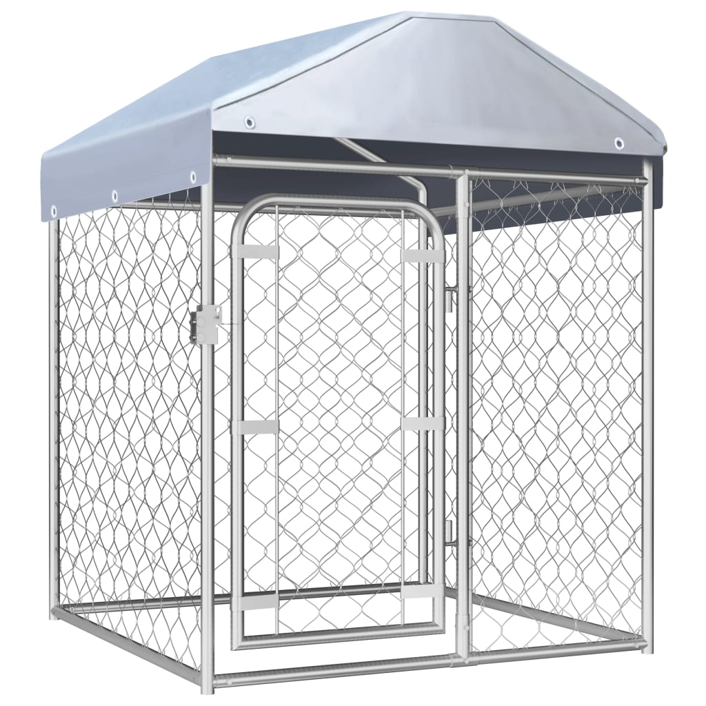Canil de exterior com telhado 100x100x125 cm vidaXL - 6