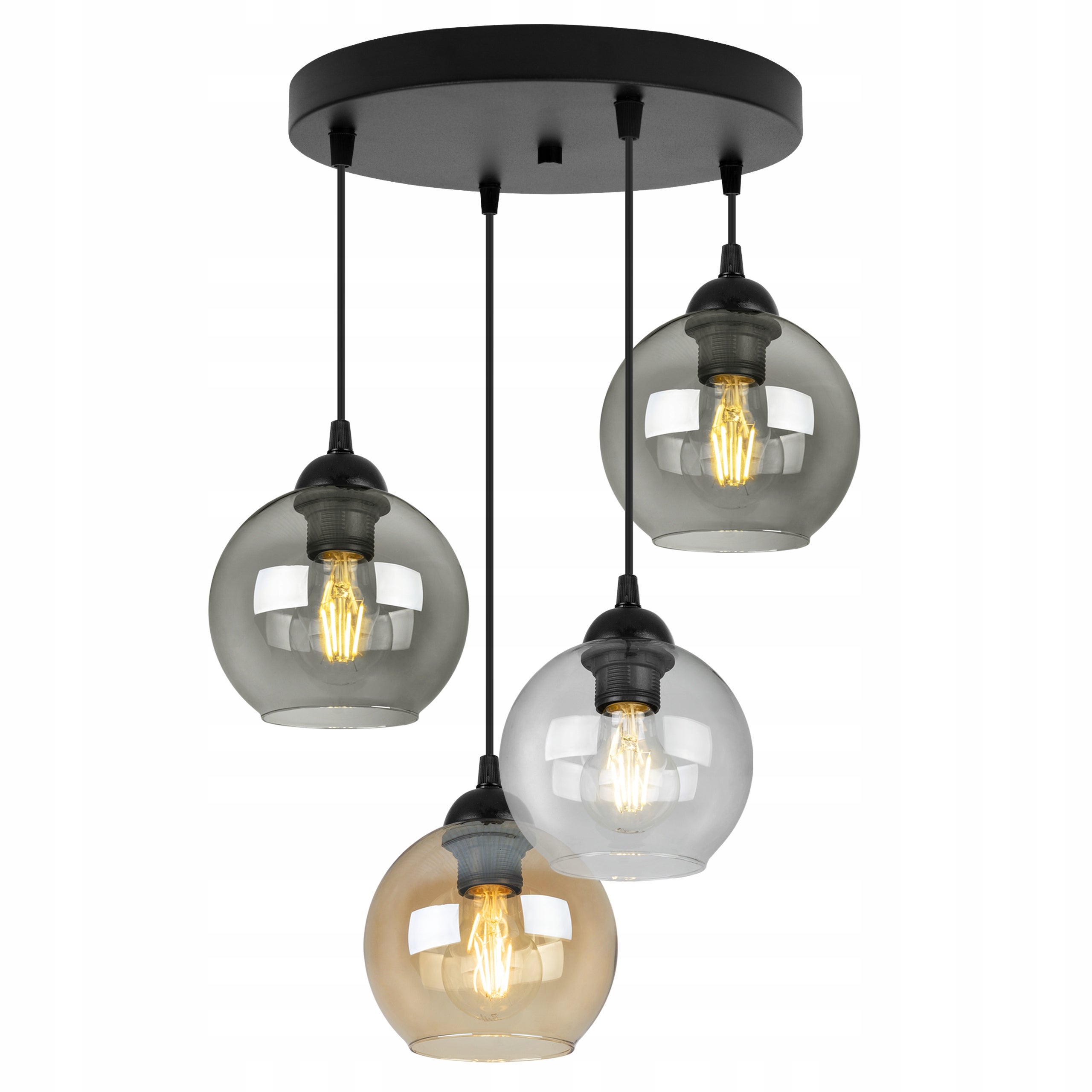 Lampa sufitowa wisząca Haga loft 4xE27 abażur kule wielokolorowe Light Home LH