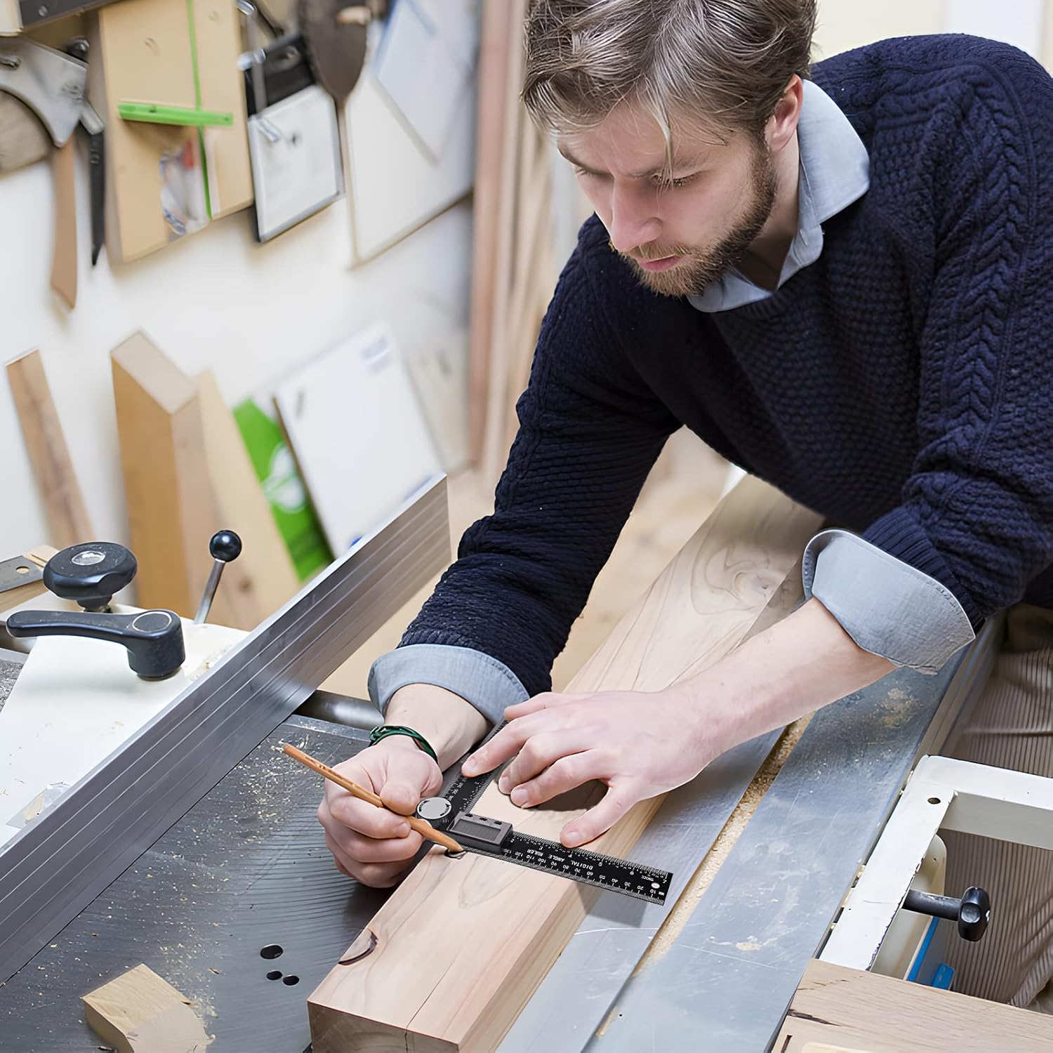 Goniometro digitale, inclinometro digitale, strumento di misurazione dell'angolo, righello angolare con display LCD per la riparazione di costruzioni - 4