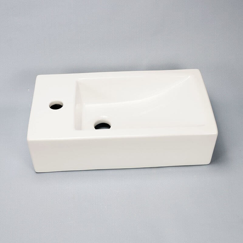 Lave main rectangulaire Gauche - Céramique - 46x26 cm - Studio - 2