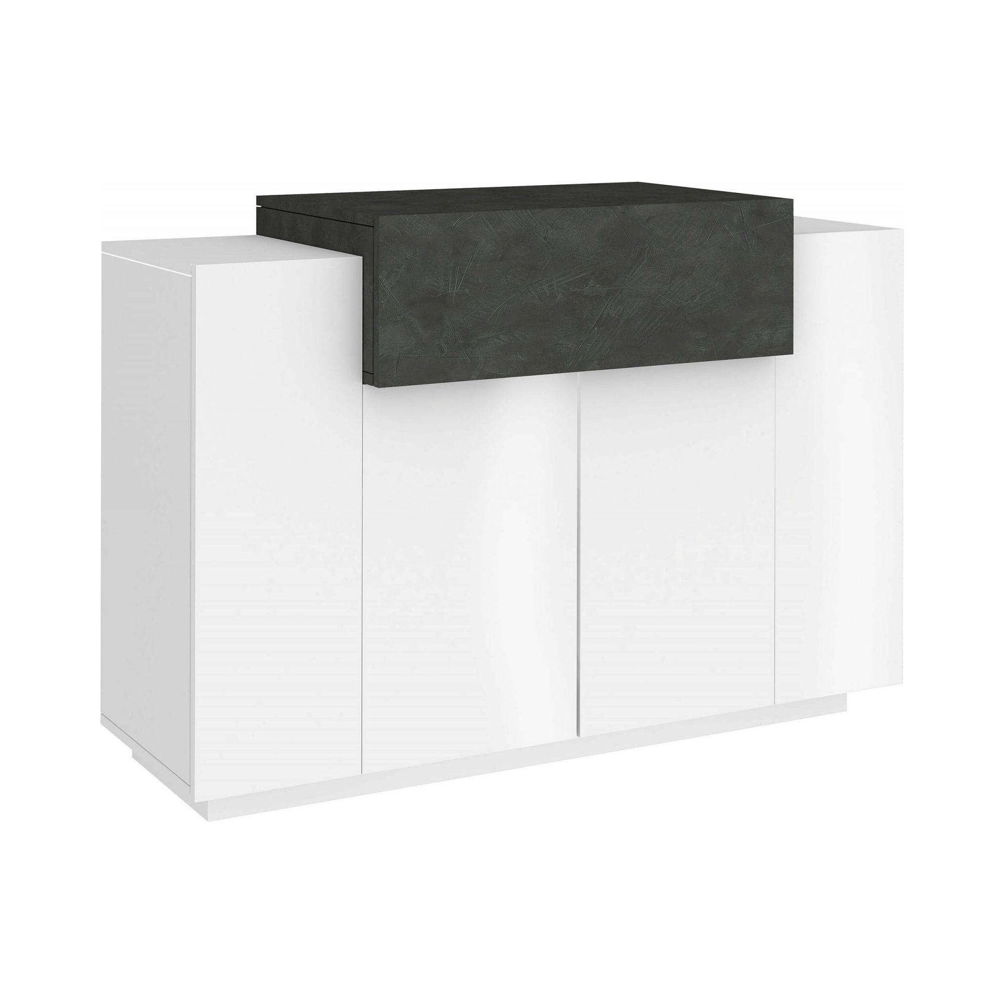Dmora Scarpiera Peonia - 3 Ante Ribalta - Doppia Profondità - 100% Made In Italy - Bianco E Olmo - 5