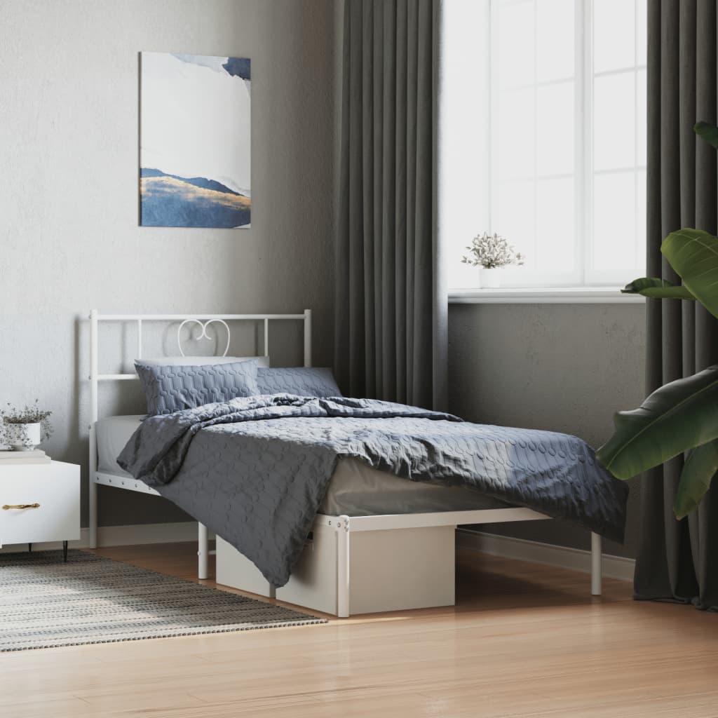 Lit Double 140x200 cm, Lit Métal Ado avec Éclairage LED, USB, Tête de Lit et Rangement, Marron | Leroy Merlin