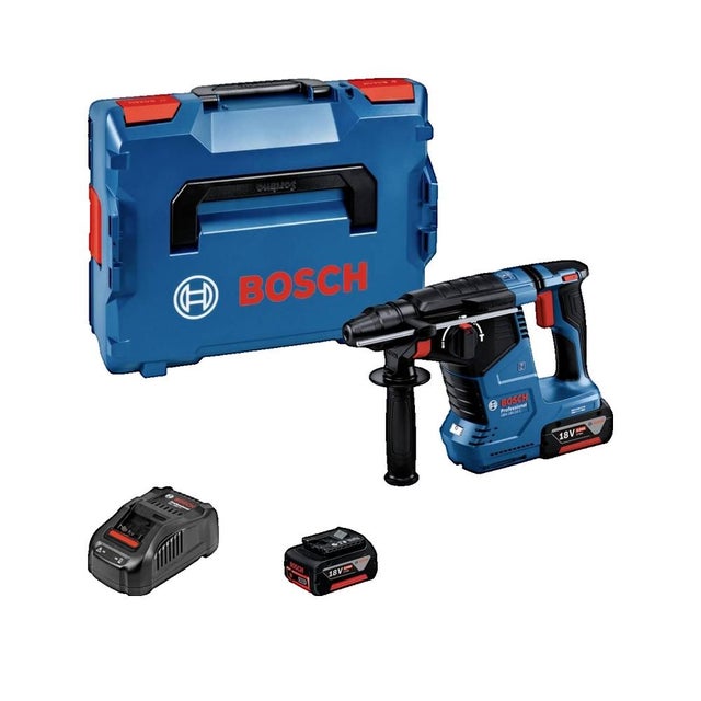 Bosch Professional GBH 18V-24 C SDS-Plus-Marteau perforateur sans fil 18 V 5 Ah Li-Ion brushless, + 2 batteries, +
