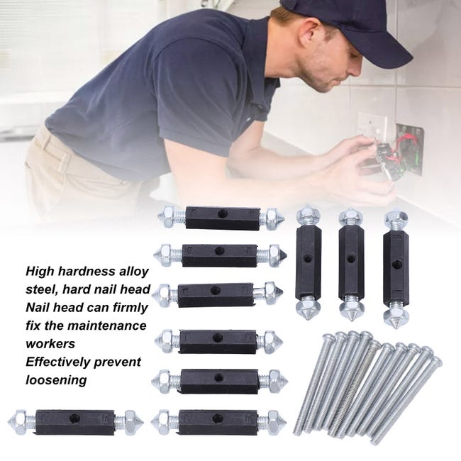 Kit 10 Aste Di Supporto Regolabili Per Scatola Elettrica 118 Mm - Riparazione Prese E Interruttori