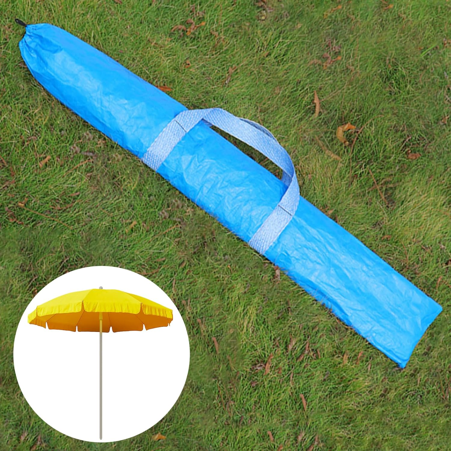 Sac de rangement robuste pour parasol/tente de plage - imperméable, résistant aux rayures, bleu, multifonctionnel, pour tente d'extérieur - 3