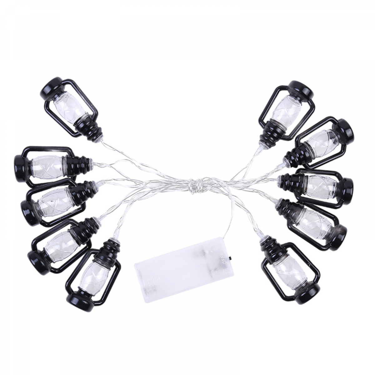 Girlanda świetlna o długości 1,5 m z 10 diodami LED, zasilana 2 bateriami AA, elastyczna konstrukcja, ciepła biel do dekoracji