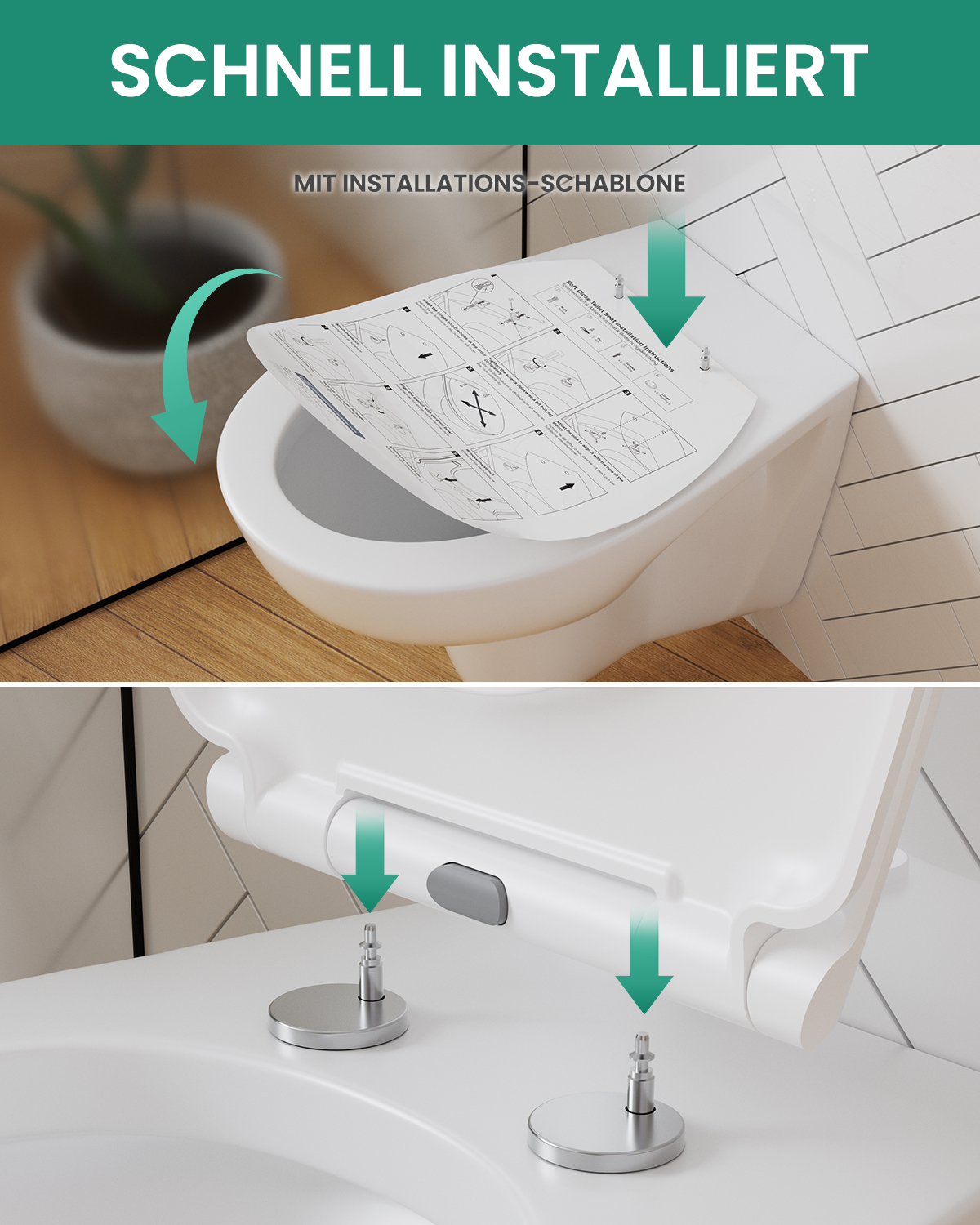 Sedile WC Cecipa max con freno anticaduta, sedile WC a forma di O, coperchio WC bianco per bagno - 5