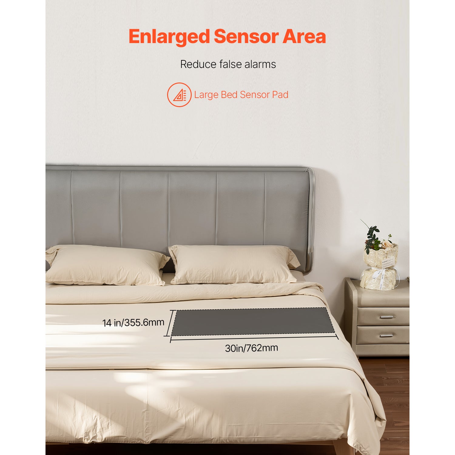 Tapete de monitoramento de cabeceira,SucceBuy sensor sem fio com alerta remoto,tapete anti-queda,adequado para idosos,uso doméstico - 6