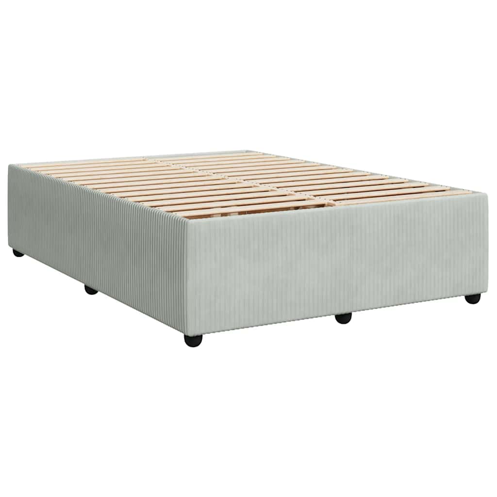 Cadre de lit sans matelas en velours gris clair pour la chambre, 160 × 200 cm - 3