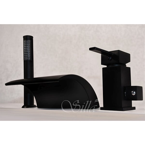 Silla Robinet De Baignoire en Laiton sur plage 3 trous, Noir mat - 5