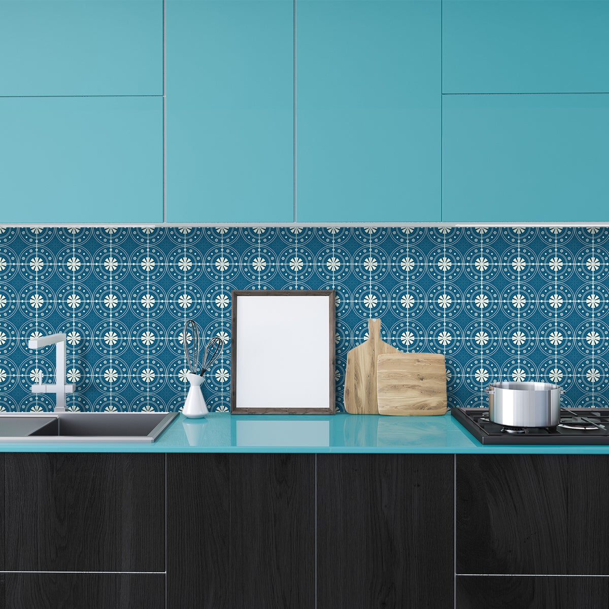 9 adesivi piastrelle azulejos paquita - Sticker adesivo - adesivi murali - 9stickers15x15cm - 3