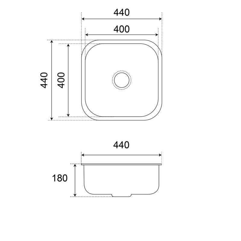 Kitchenette 140 cm modèle K17 - Façades Blanc - Plan de travail Bois - Crédences Non - Evier - 6