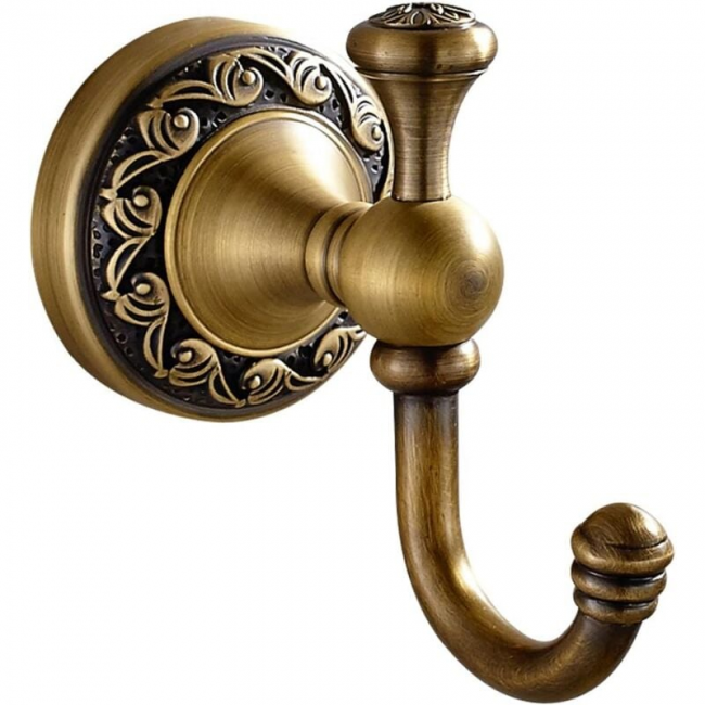 Set De Salle De Bain Vintage En Laiton Doré - Patère Et Porte-serviette