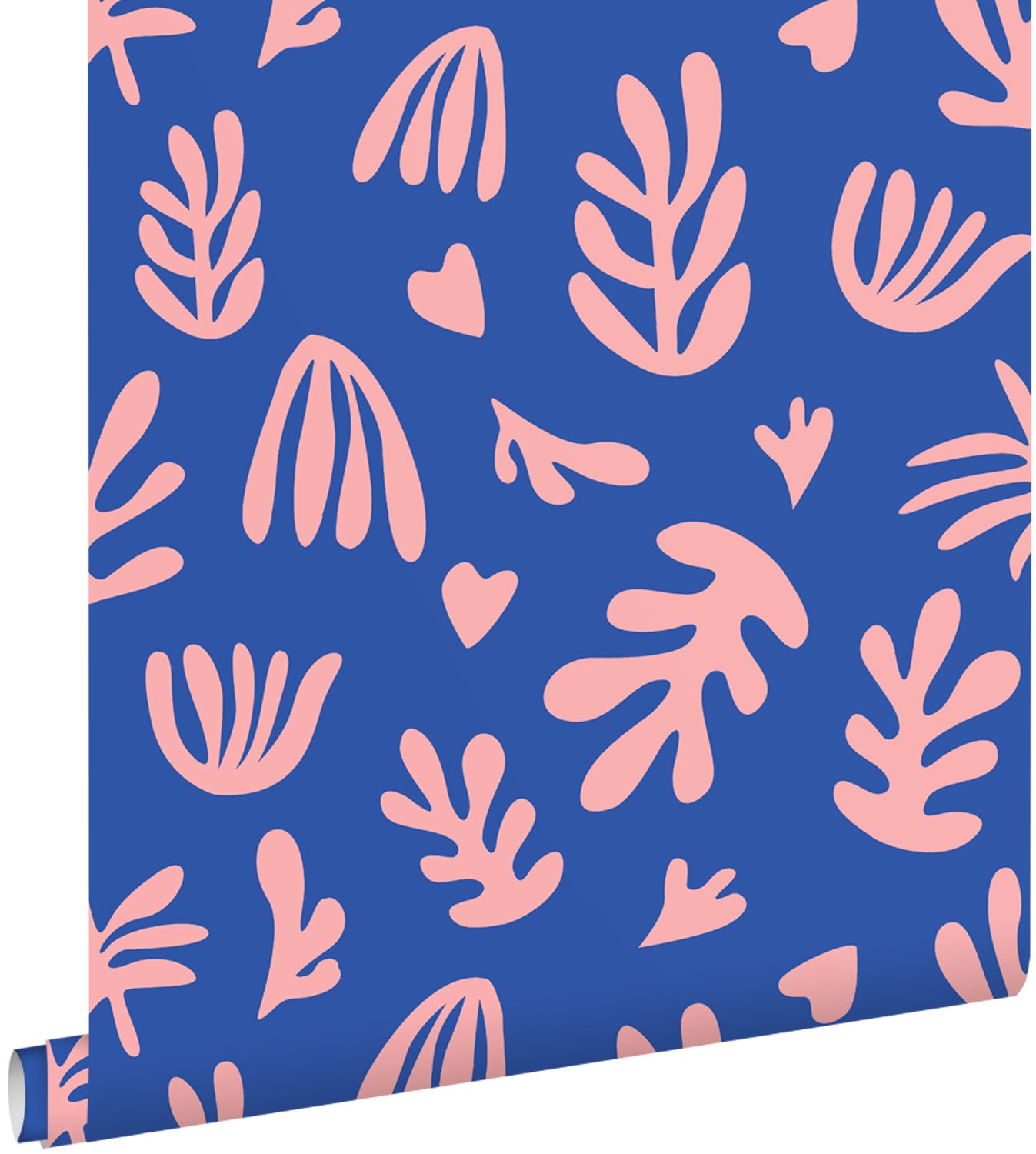 Tapeta rośliny w stylu Matissa niebieskimIróżowym - 50 x 900 cm - ESTAHOME