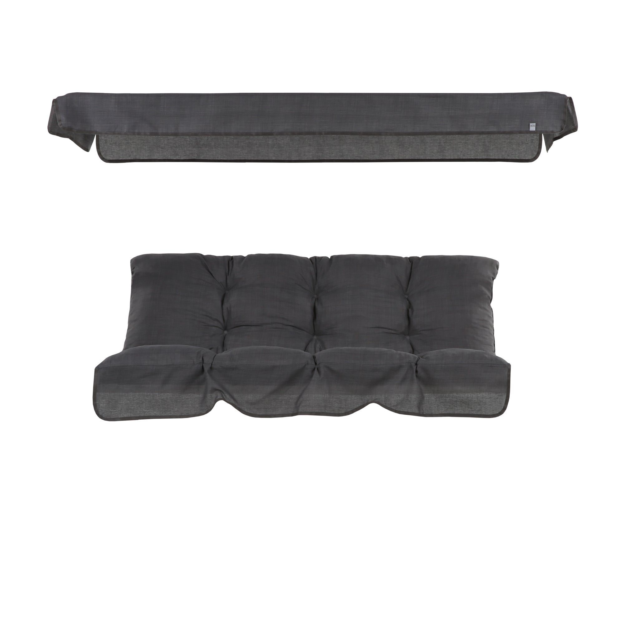 Poduszki z daszkiem na huśtawkę 138 cm Tora antracytowe w kratkę Patio