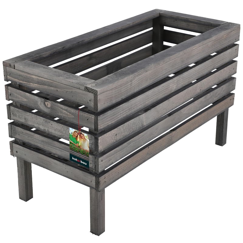 Skrzynka 64cm kwietnik drewniany donica doniczka ogrodowa na kwiaty rośliny - KOTARBAU