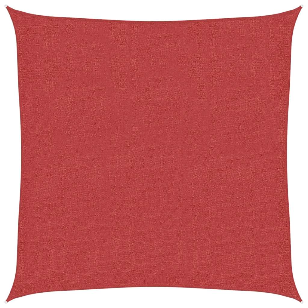 Czerwony żagiel przeciwsłoneczny zewnętrzny, 160 g/m², 2,5 x 2,5 m, wykonany z HDPE, do ogrodu, tarasu lub balkonu