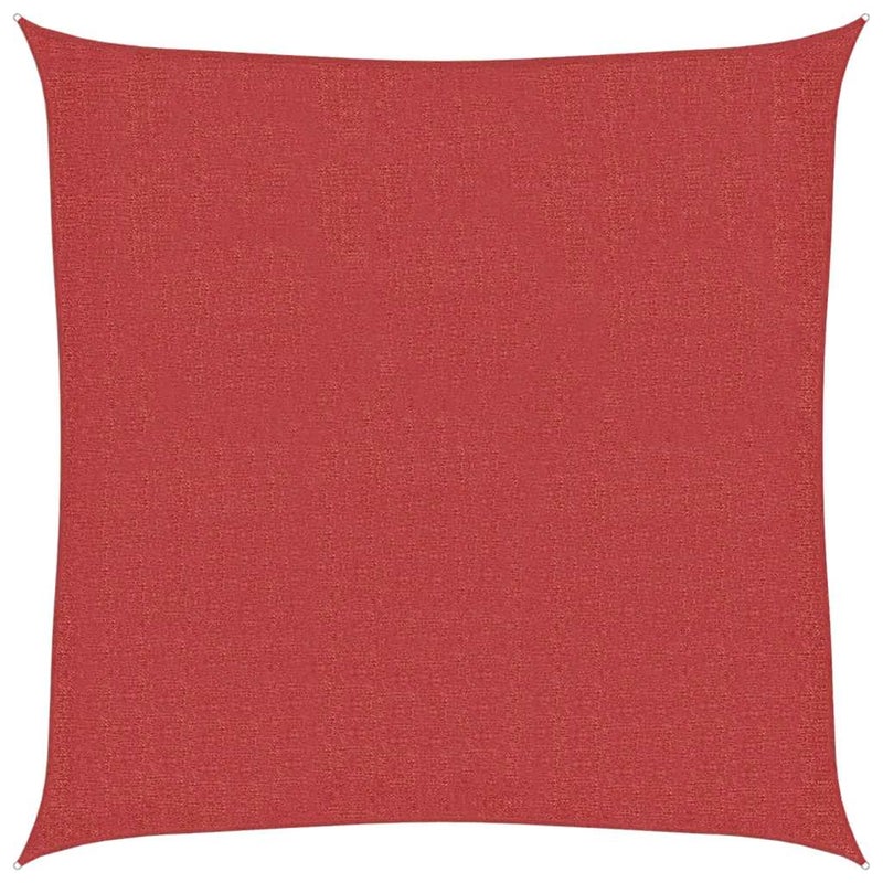 Czerwony żagiel przeciwsłoneczny zewnętrzny, 160 g/m², 2,5 x 2,5 m, wykonany z HDPE, do ogrodu, tarasu lub balkonu