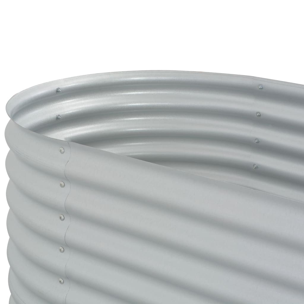 Fioriera aiuola rialzata piante fiori giardino 160 x 80 x 81 cm acciaio zincato argento 02_0001006 - 5