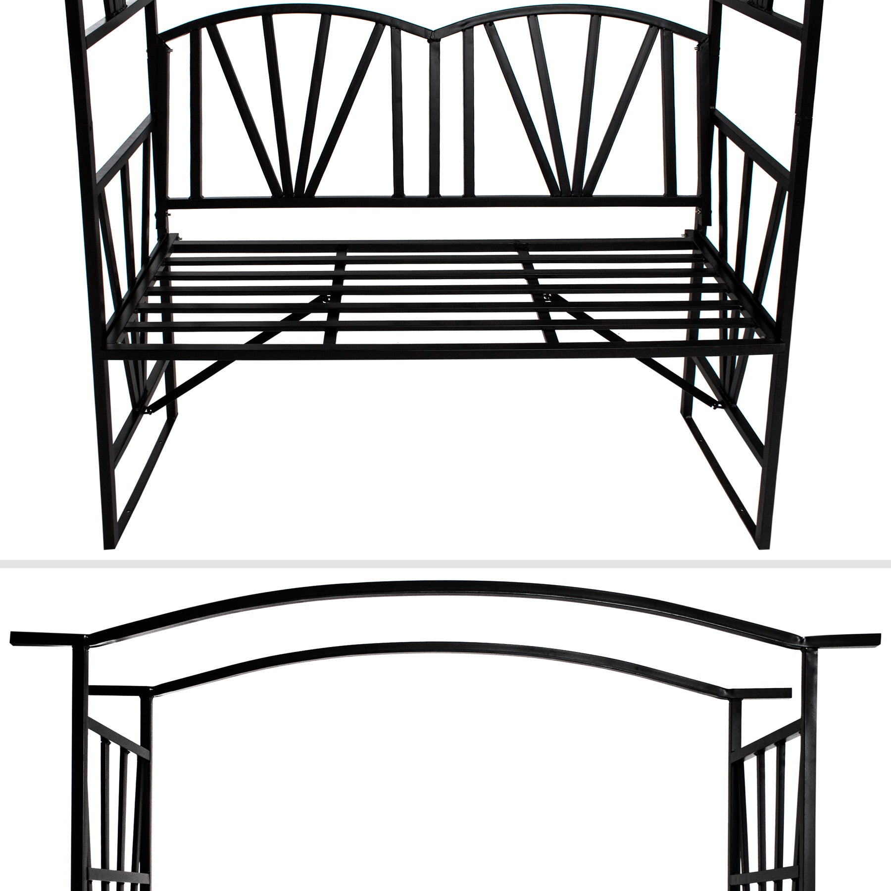 Arco per rose rampicanti con panchina in metallo 114 x 42 x 210 cm TECTAKE - 3