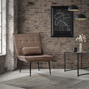 ML-Design Poltroncina da salotto marrone con schienale ergonomico