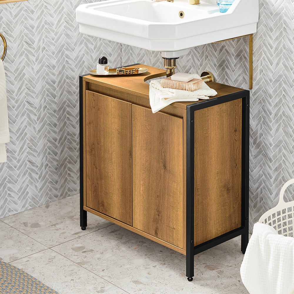 Mobiletto Bagno Sottolavabo SoBuy - Armadietto Con 2 Ante 60x30x60 Cm - Foto 14