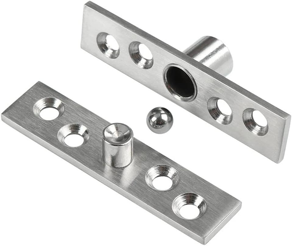 Zestaw 2 zawiasów obrotowych 360° ze stali nierdzewnej do drzwi ukrytych, 100 mm x 23,7 mm