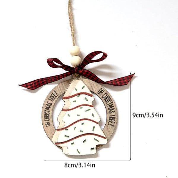 1 pezzo di decorazioni rosa fai da te per l'albero di Natale, ciondolo con fiocco di Natale, ciondolo, decorazione per feste, decorazione natalizia - 2