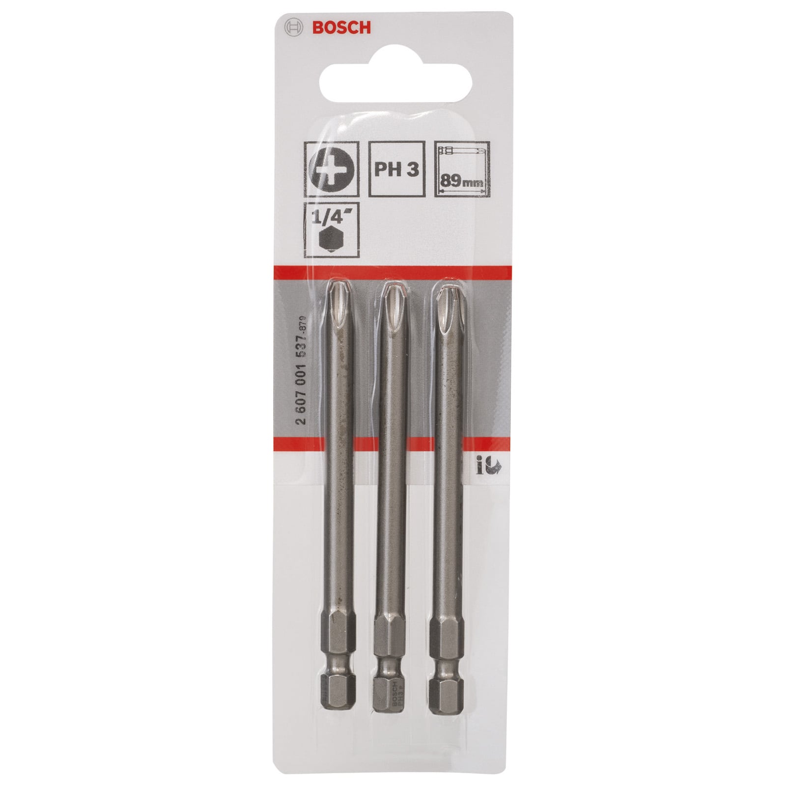 3 Embouts De Vissage Qualite Extra-Dure Ph3 Emmanchement Hexagonal 89mm - 3