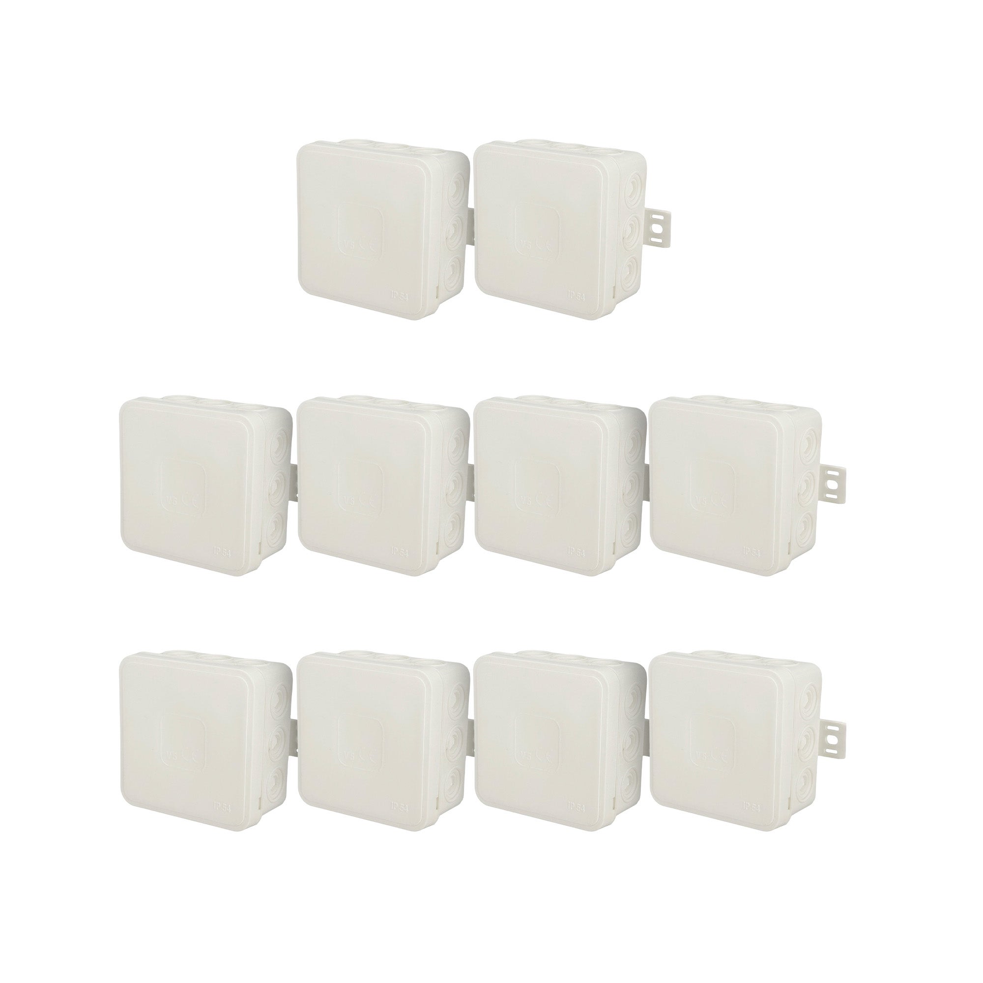 Puszka natynkowa hermetyczna elastyczna 75x75x41mm 12-wlotowa, zamknięcie "na klik" IP54 biała EDO 10szt.