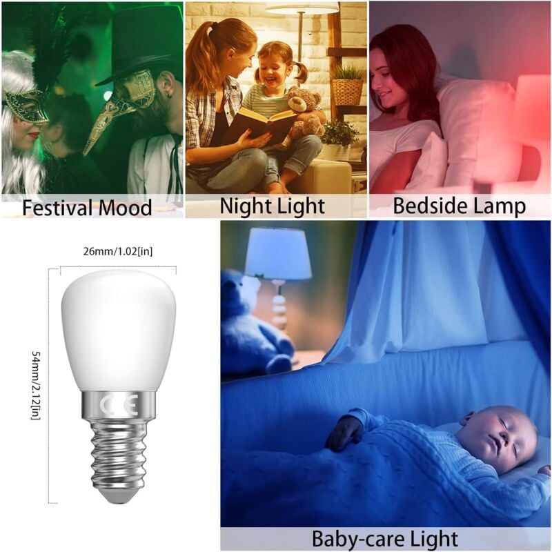 E14 Ampoule LED colorée, 3W Ampoule rouge, verte, bleue, blanc chaud, adaptée à AC220-240v, Halloween/Christmas/Festival, Bar/Party Color Ampoule - 3