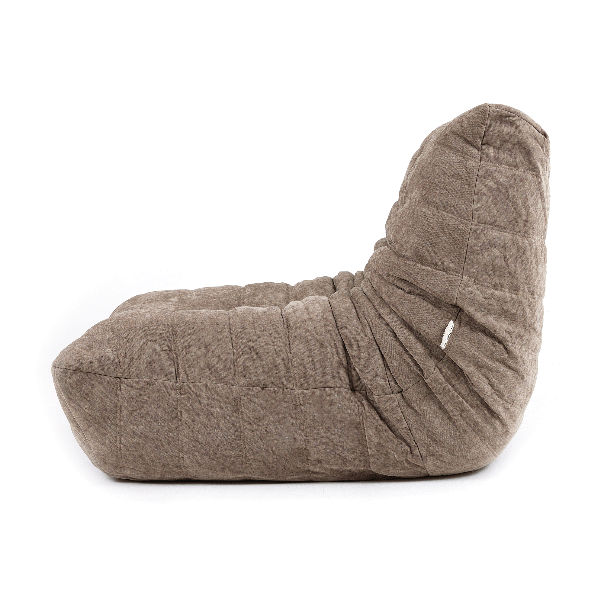 Pouf chauffeuse Icon en tissu chenille garni de mousse extensible beige Oeko-Tex® - 4