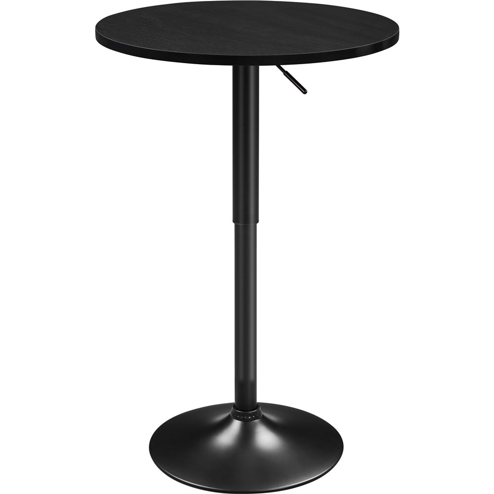 Table de bar ronde - HOMCOM - réglable en hauteur 69-91 cm - avec plateau pivotante à 360° - base en acier - blanc et argenté - Maison