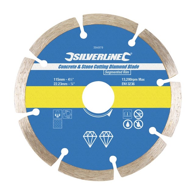 Disque diamanté segmenté à tronçonner le béton et la pierre - 115 x 22,23 mm