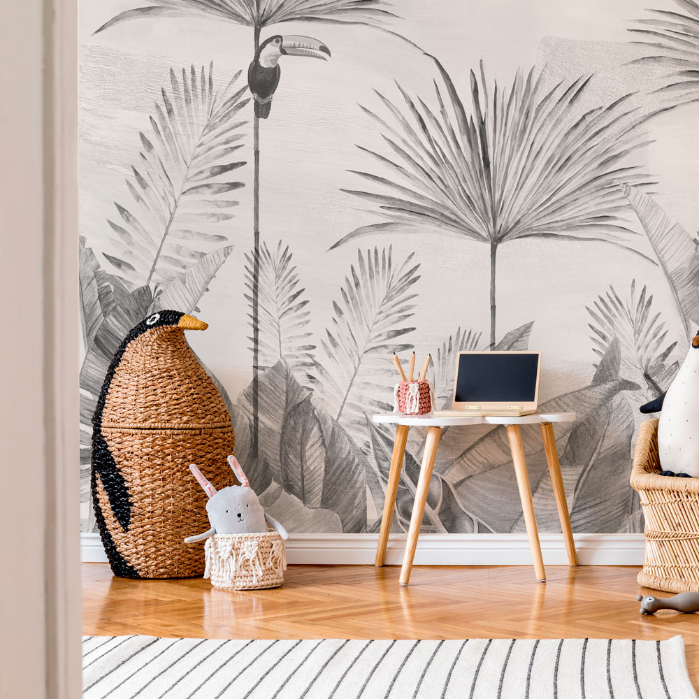 Mural vinílico autoadhesivo,texturizado, impermeable y con tintas ecológicas. tropico soft 385x260