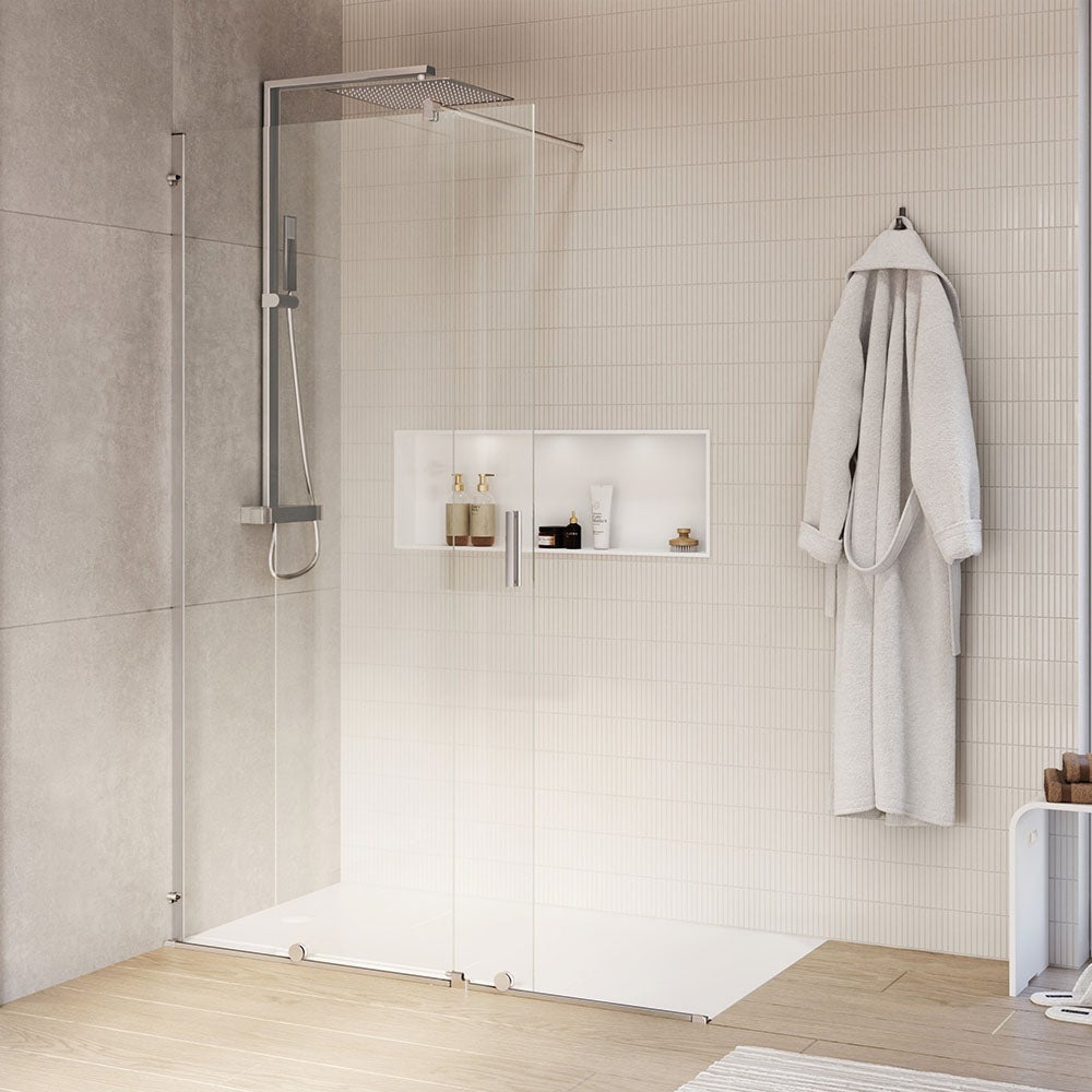 Bernstein Ścianka prysznicowa Walk-In 120cm NT101 drzwi przesuwne profil chrom