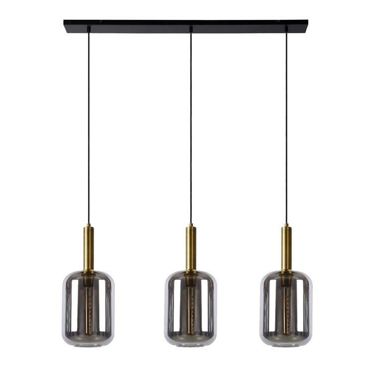 Lampa wisząca Joanet czarno-szara 3xE27x40W wym: 180 x 110 x 22 cm szkło Lucide