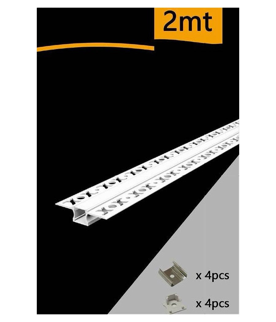 Trade Shop - Profilo Ad Incasso Per Cartongesso Alluminio 2 Mt Con Copertura Opaca Al-18 - - 4