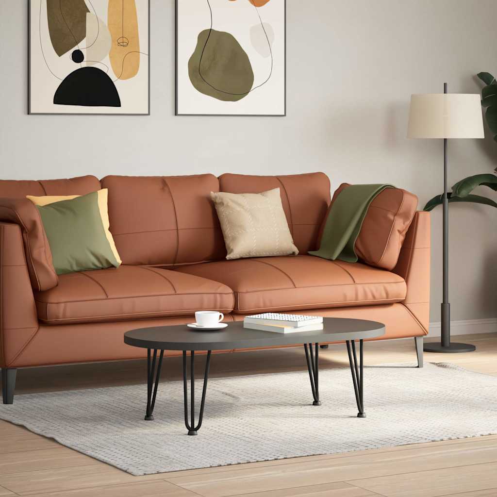 Nogi do stolika kawowego w kształcie spinki do włosów 4 szt. Czarne 30 cm Stal lite vidaXL
