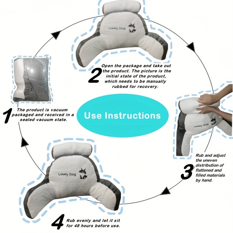 Coussin de soutien lombaire avec grand dossier, coussin de tête de lit en latex, coussin de canapé, adapté à la lecture au lit - 4