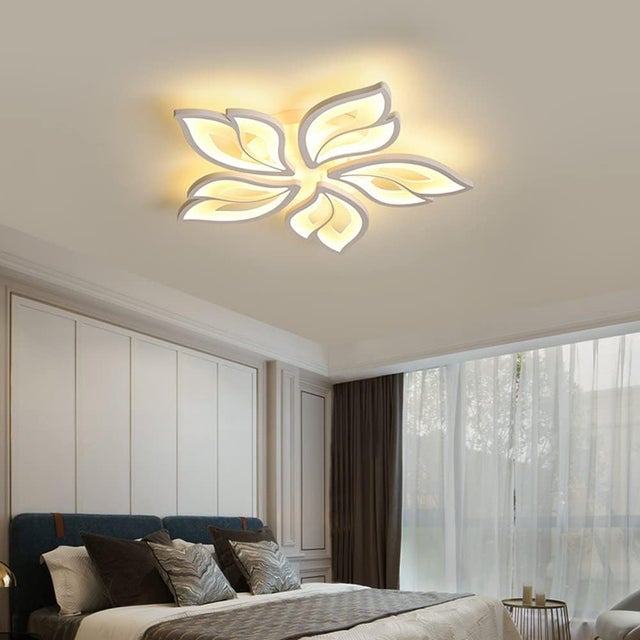 Plafoniera a LED da 60W,Lampada da soffitto moderna a forma di fiore creativo,Lampadario da soffitto per soggiorno,Camera da letto,Bianco caldo 3500K