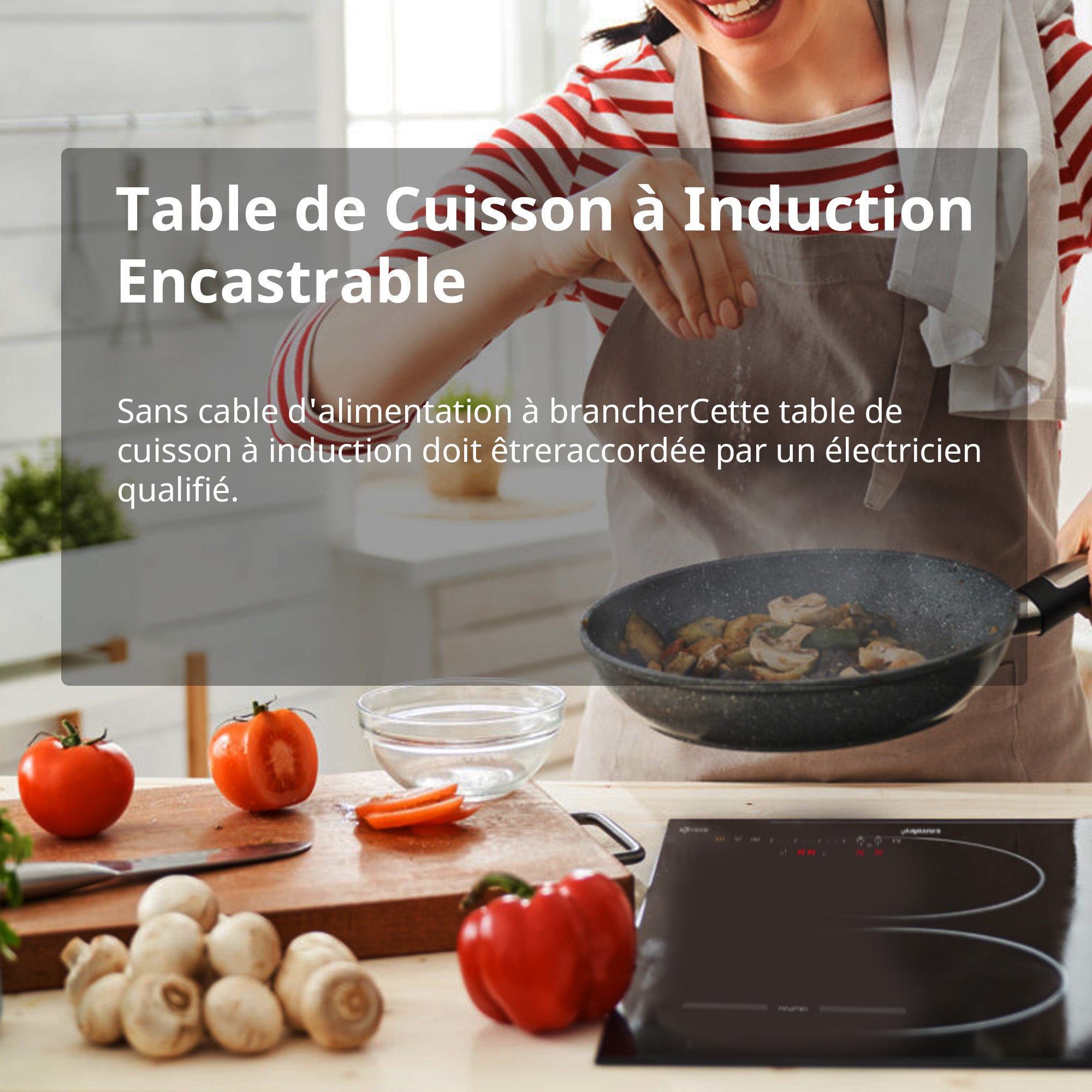 Domino Induction Plaque à Induction encastrable COMFEE 2 Foyers avec Zone Flexible 3500W CIH351D215K1 - 10