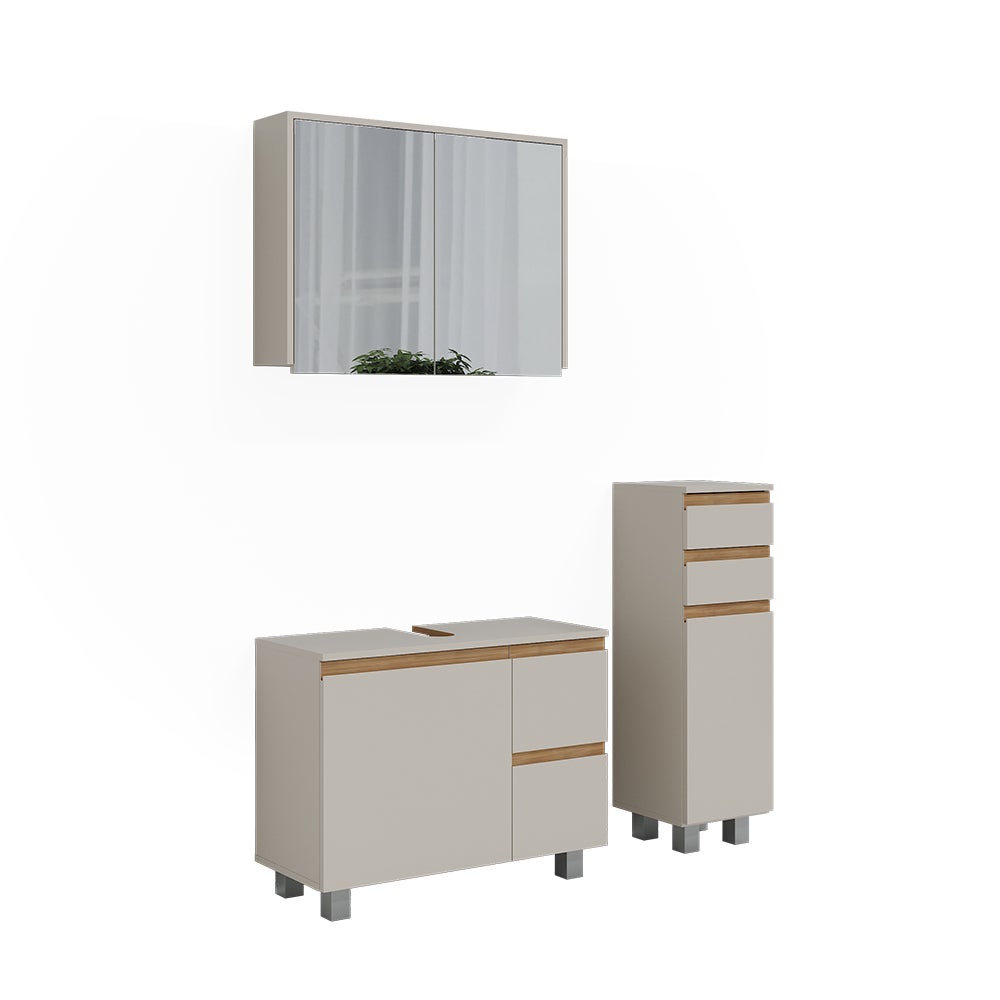 Vicco Zestaw mebli łazienkowych J-Shape, Kaszmir/Rękodzieło, 3 części