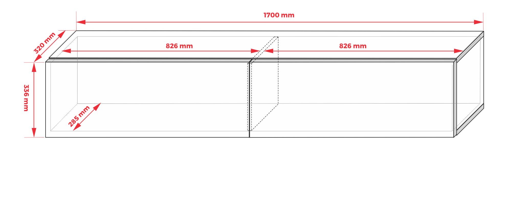 Meuble TV Suspendu, 170 x 34 x 32 cm, Blanc Mat / Blanc Brillant - 5