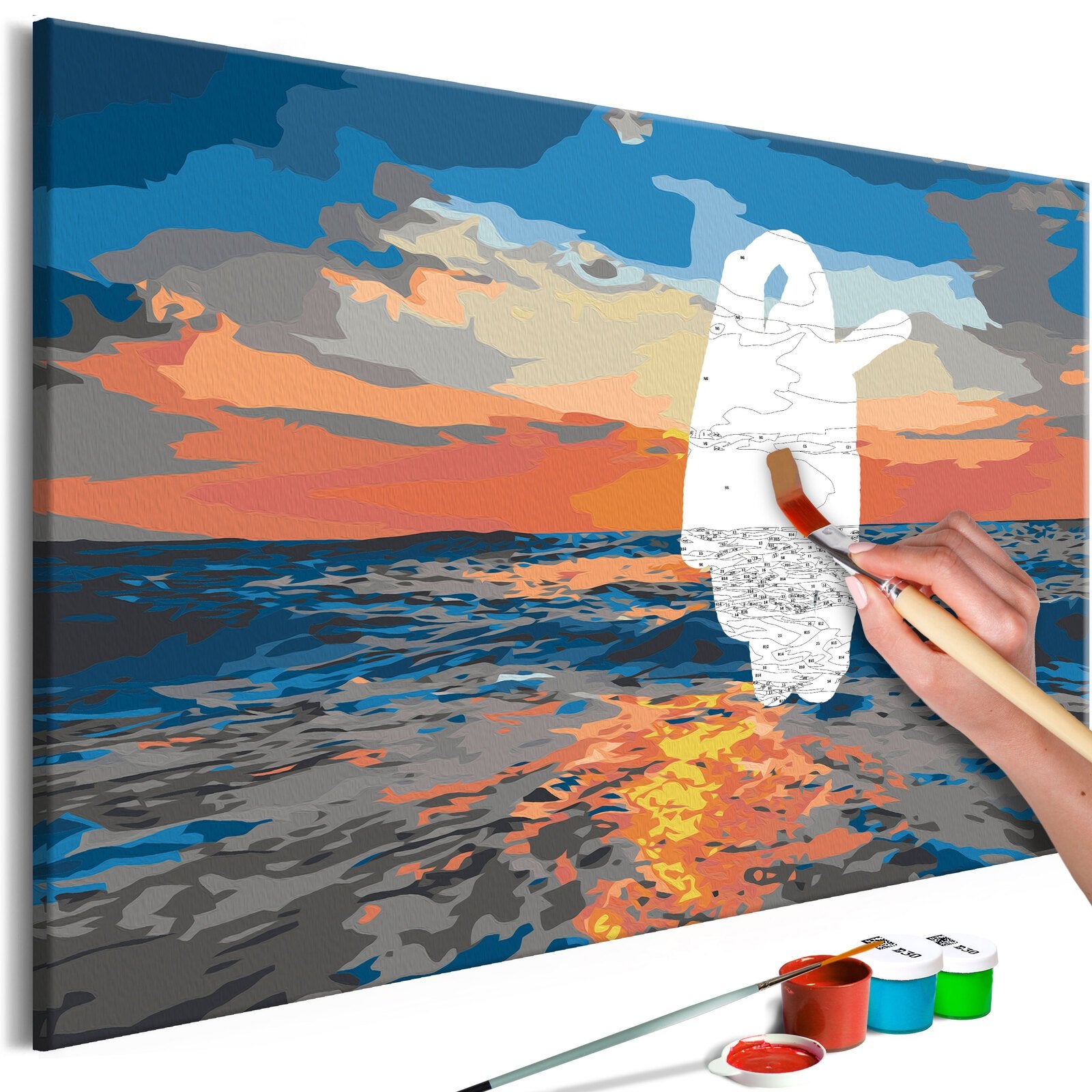 Kit Peinture Par Numéros Adulte 40x50 Cm - Toile Sans Cadre Avec Pinceaux Et Peintures Acryliques